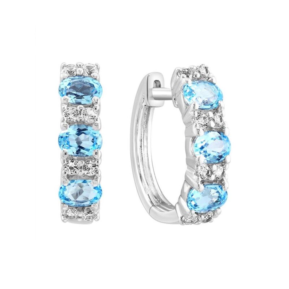 Effy Fine Jewelry Silver 1.55 Ct. Tw. Blue Topaz, White Sapphire Earrings